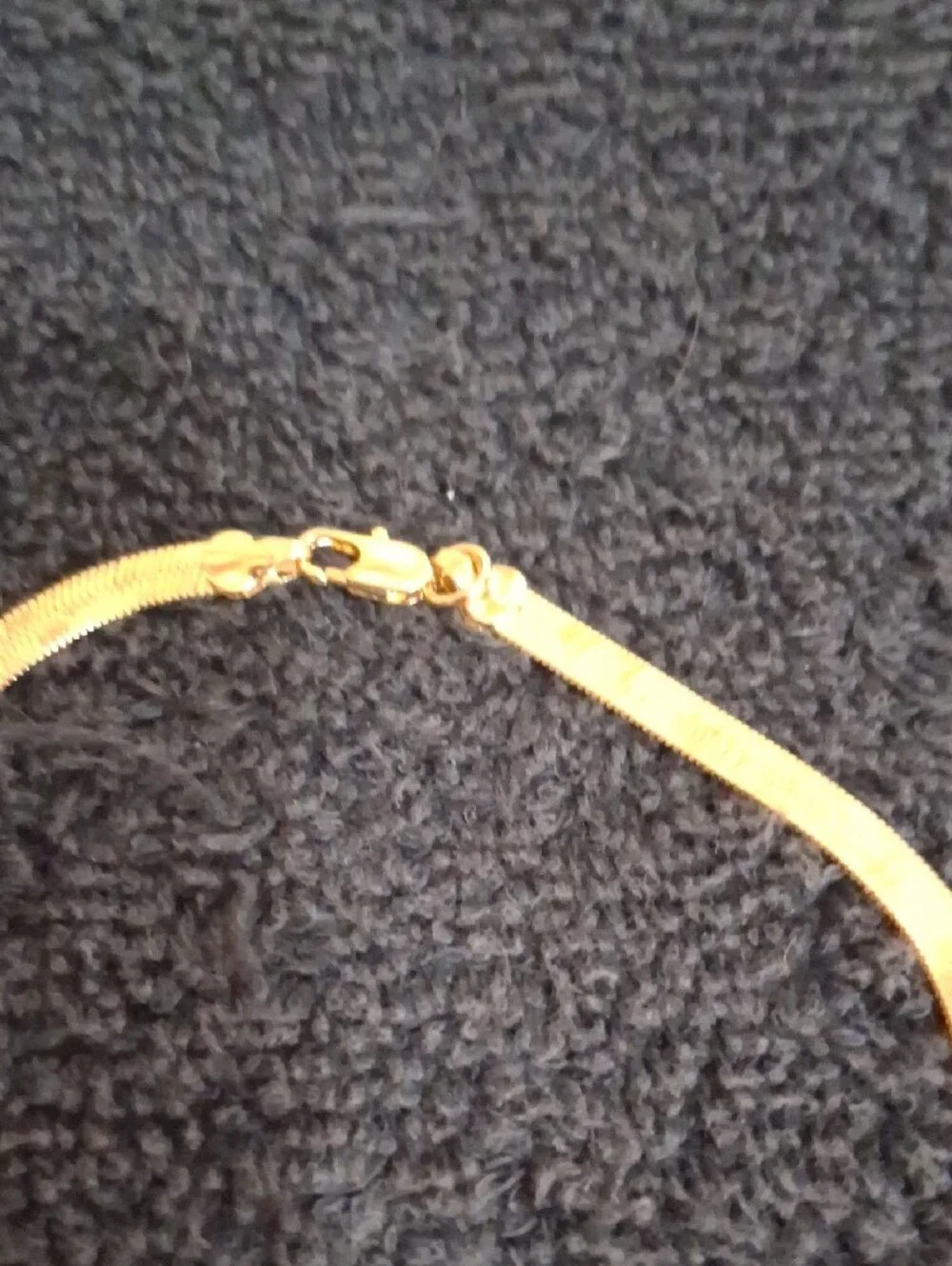 Gold Plated Thick Herringbone Necklace - 24 Inch